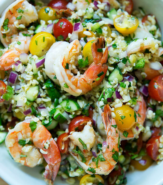 Tabbouleh Bowl with Cilantro, Lime & Grilled Shrimp, MP