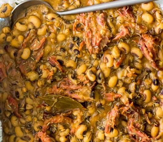 Blackeyed Peas with Smoked Turkey and Cornbread