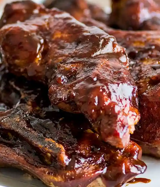 BBQ Country Style Pork Ribs with Baked Beans & Coleslaw